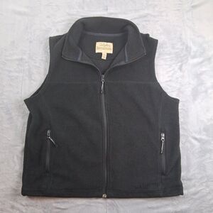 Cabela's Women's Large Black Fleece Vest Full Zip Outdoors Sleeveless Jacket